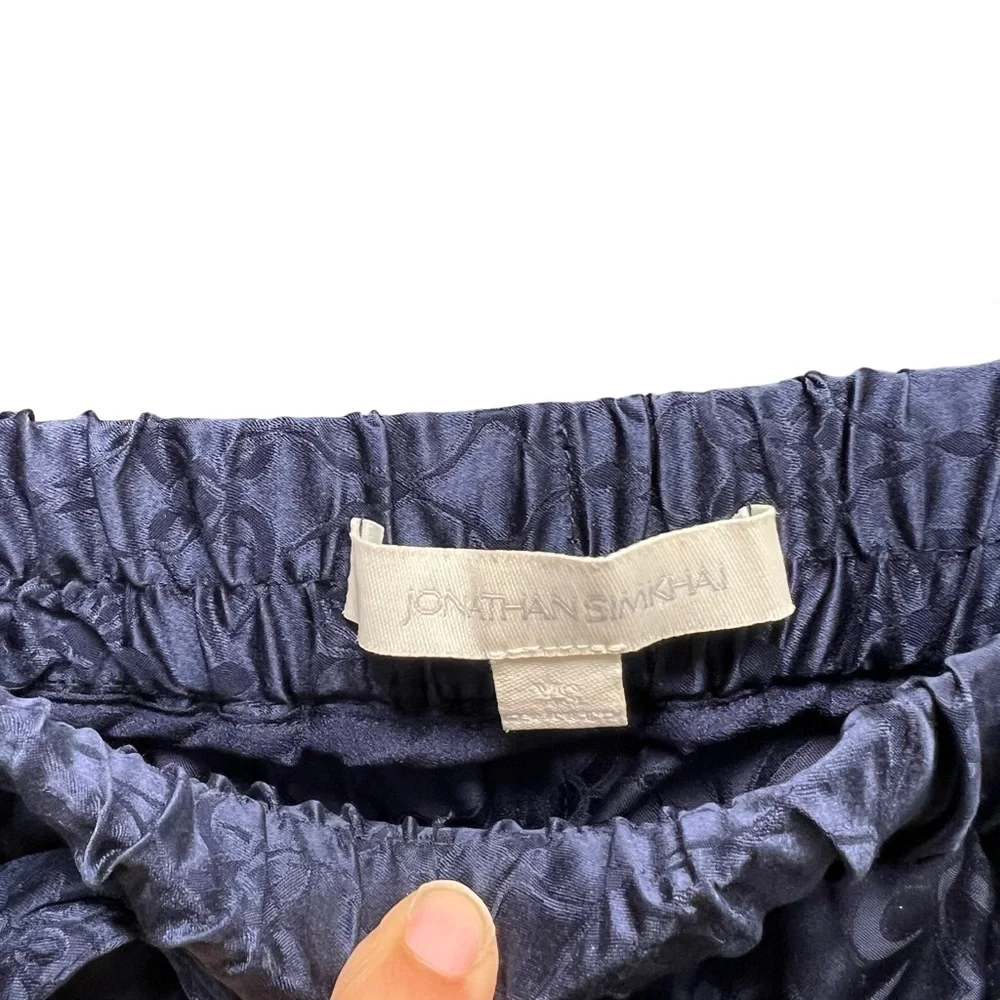 Jonathan Simkhai Blue Silk Cargo Pants Size XS - Picture 3 of 7
